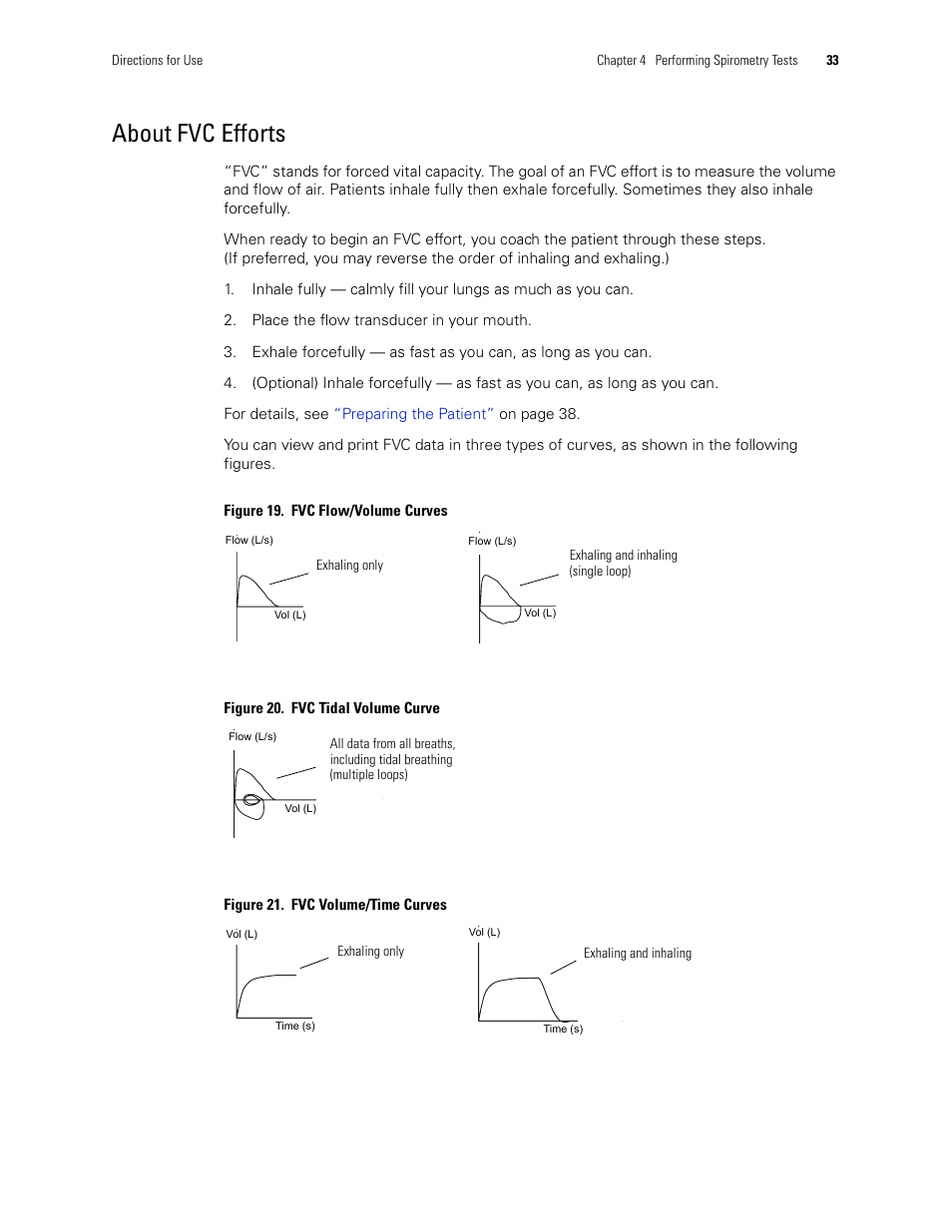 About fvc efforts | Welch Allyn CP 200 Spirometry Option - User Manual User Manual | Page 37 / 92
