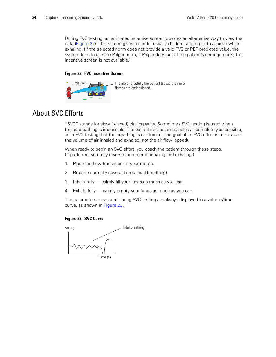 About svc efforts | Welch Allyn CP 200 Spirometry Option - User Manual User Manual | Page 38 / 92
