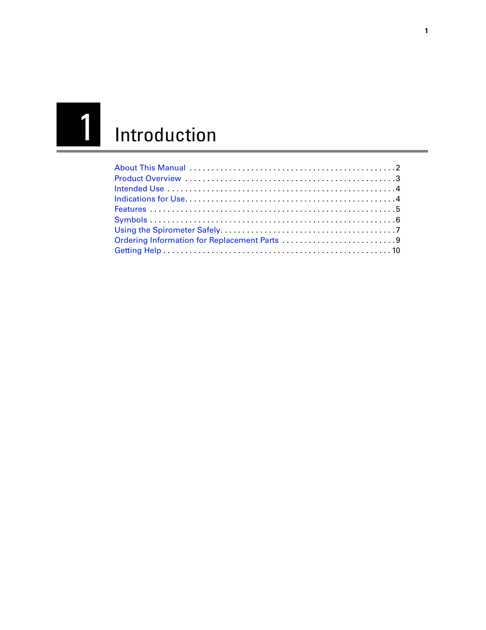 Introduction, 1 - introduction | Welch Allyn CP 200 Spirometry Option - User Manual User Manual | Page 5 / 92