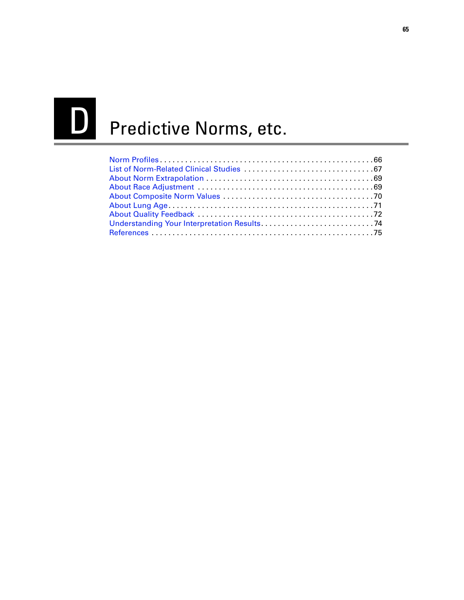 Predictive norms, etc, D - predictive norms, etc | Welch Allyn CP 200 Spirometry Option - User Manual User Manual | Page 69 / 92