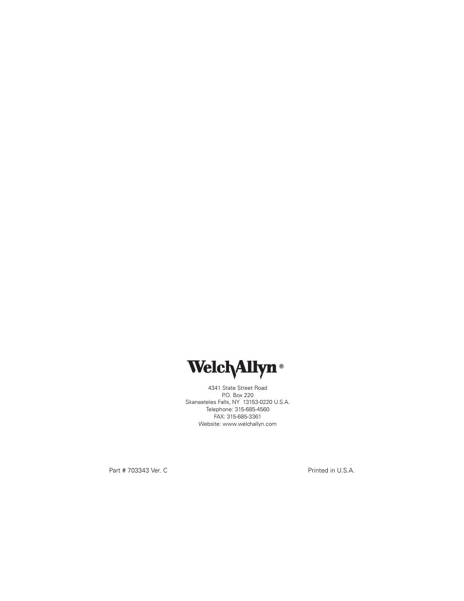 Welch Allyn LS200 Procedure Light - User Manual User Manual | Page 36 / 36