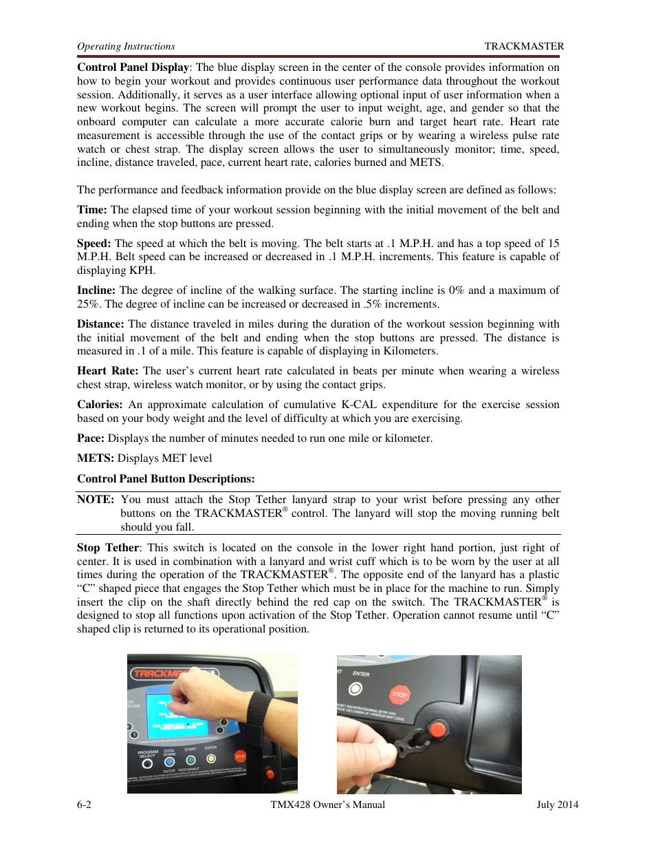Welch Allyn TMX428CP Trackmaster Medical Treadmill - User Manual User Manual | Page 30 / 64