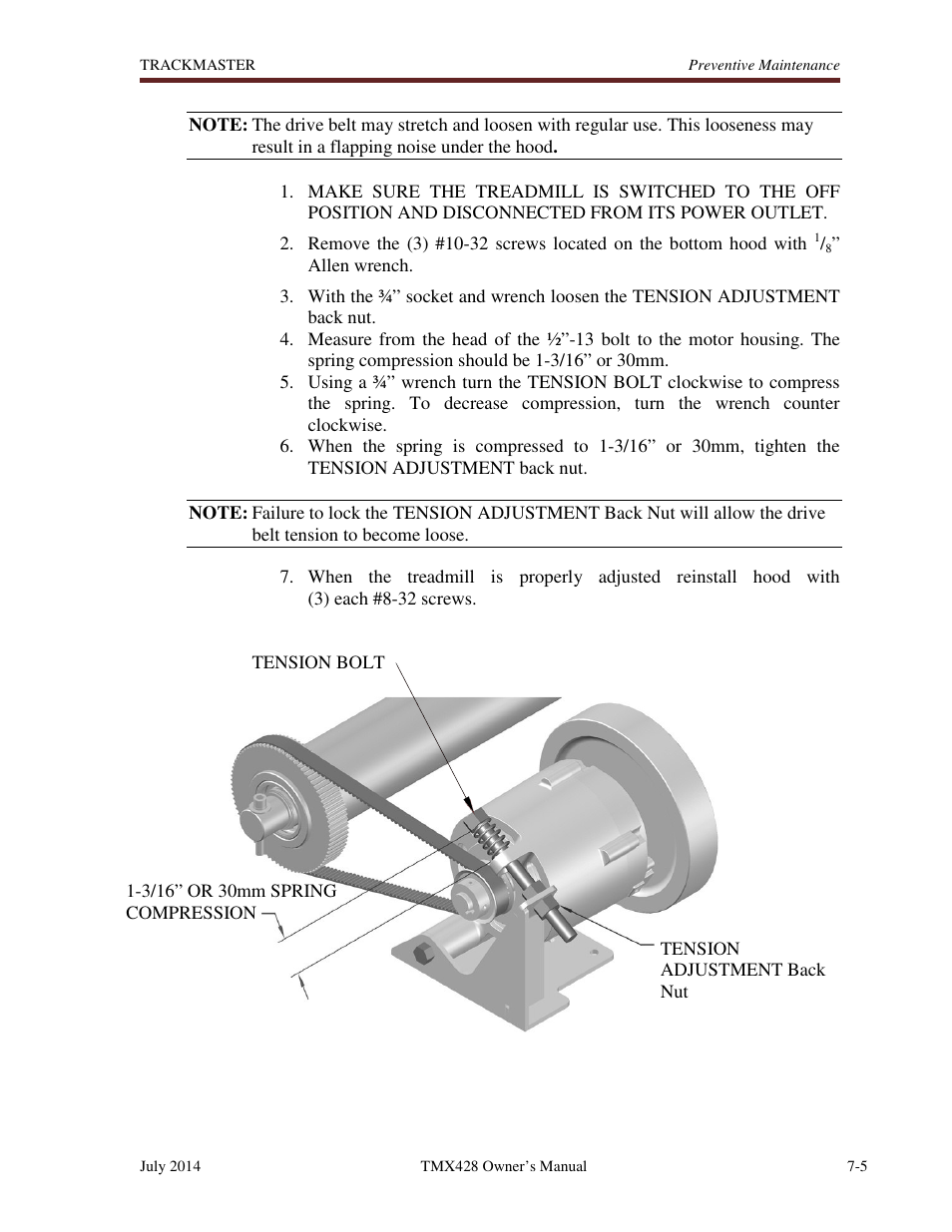 Welch Allyn TMX428CP Trackmaster Medical Treadmill - User Manual User Manual | Page 45 / 64