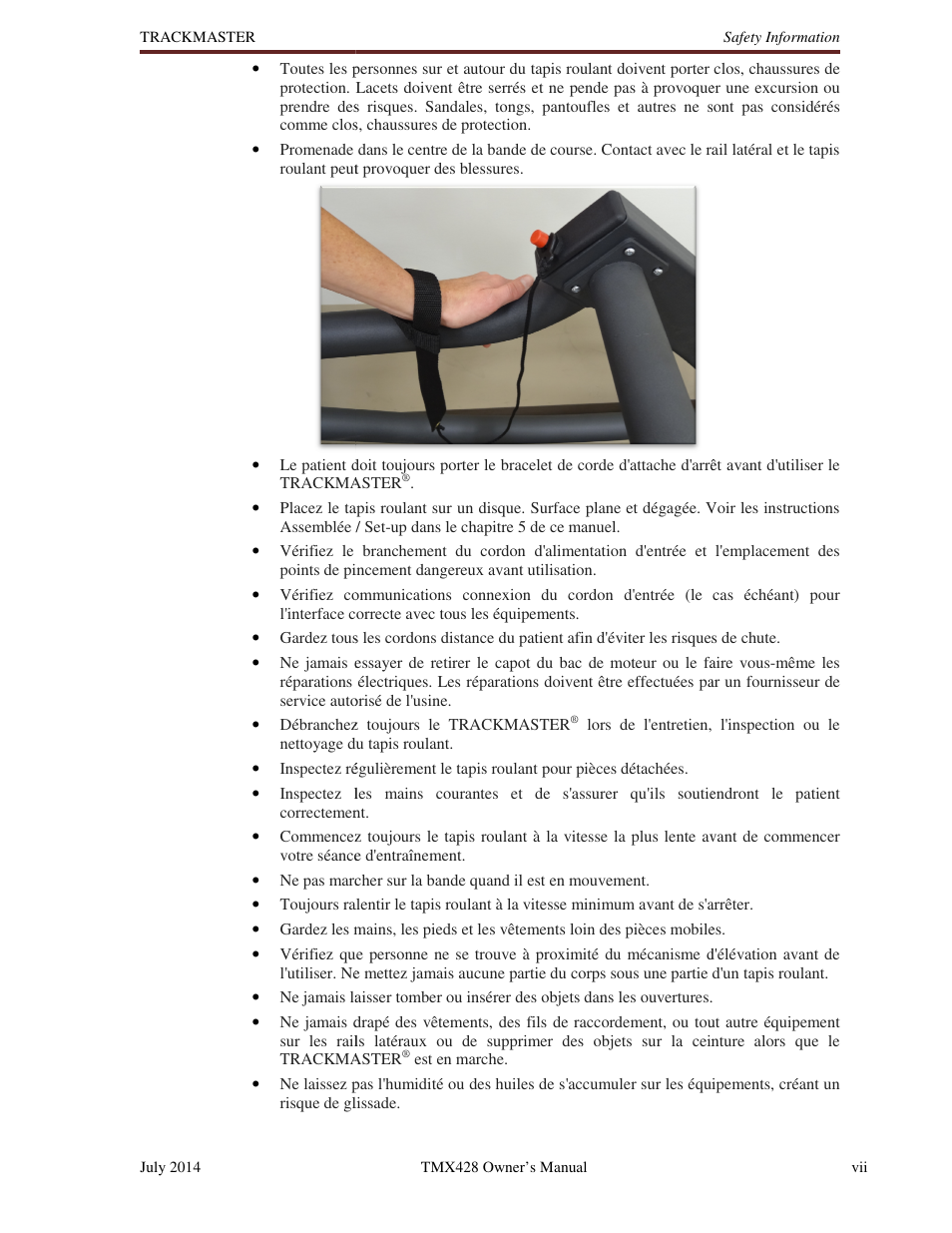 Welch Allyn TMX428CP Trackmaster Medical Treadmill - User Manual User Manual | Page 9 / 64
