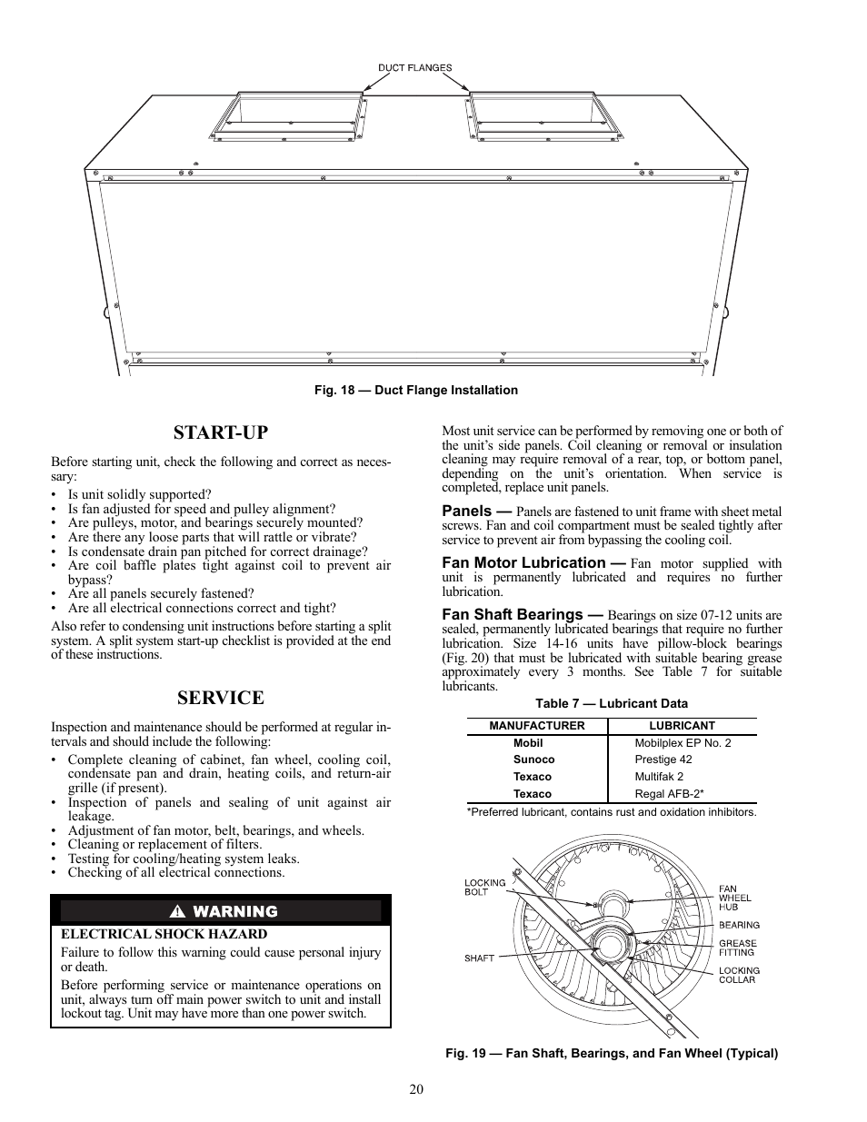 Start-up, Service | Bryant Air Handling Units 524J User Manual | Page 20 / 36