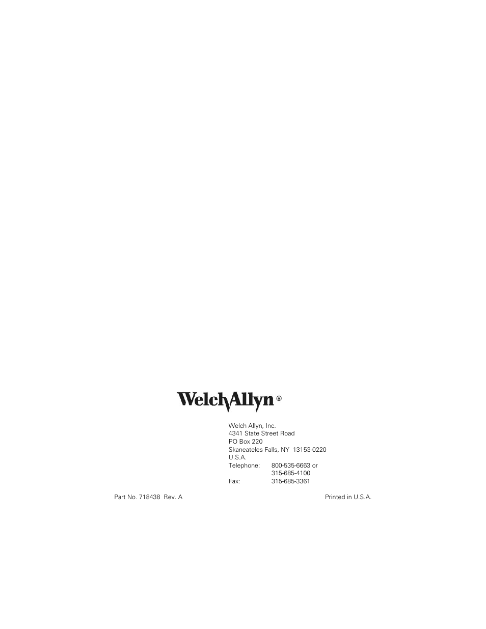 Welch Allyn 767 3.5v Wall Transformer Third Handle Module - User Manual User Manual | Page 4 / 4
