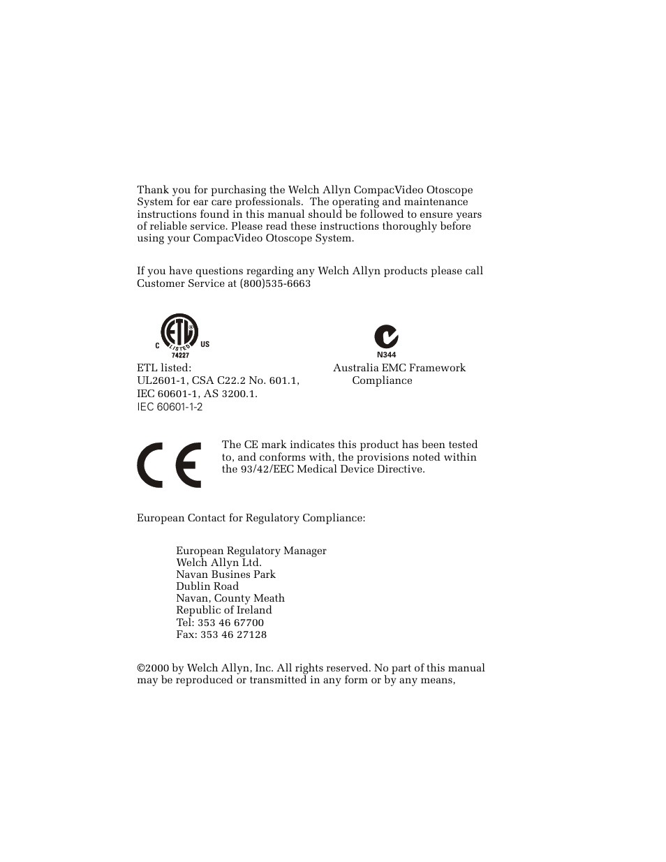 Welch Allyn 23120P (PAL) CompacVideo Otoscope - User Manual User Manual | Page 2 / 16