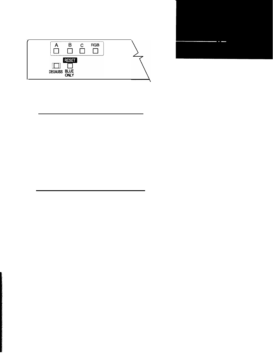Front view, Video input, Lines “a” and “b | Line "c" y/c & vtr | Welch Allyn RL-100 Rhinolaryngoscope - User Manual User Manual | Page 5 / 12