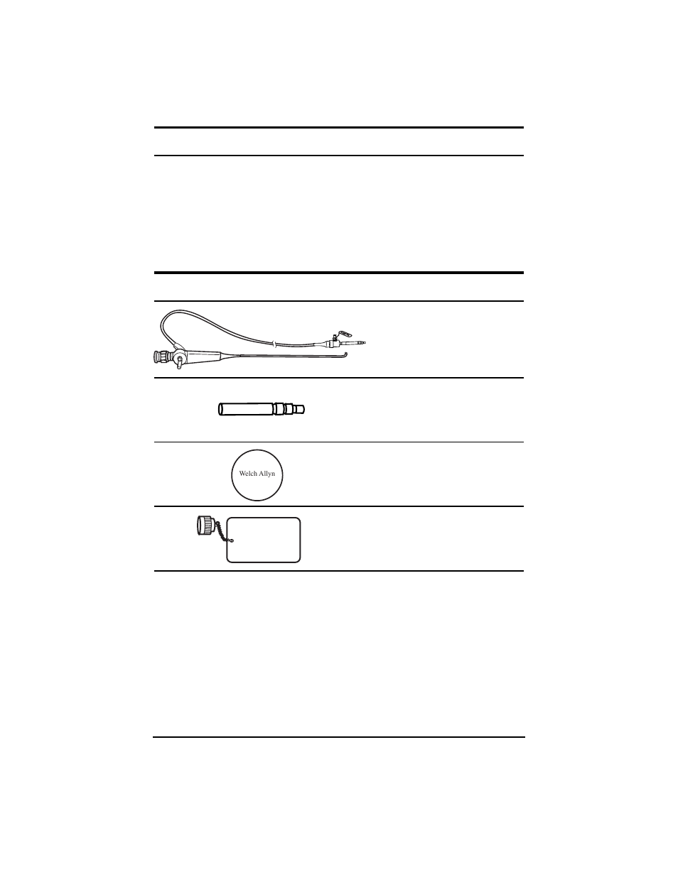 Components, 65050 rl-150, 65015 lx-150 adaptor | 65008 eyepiece cap, 65012 eto vent cap, 65007 lens cleaner, Specifications | Welch Allyn RL-150 Rhinolaryngoscope - User Manual User Manual | Page 3 / 16