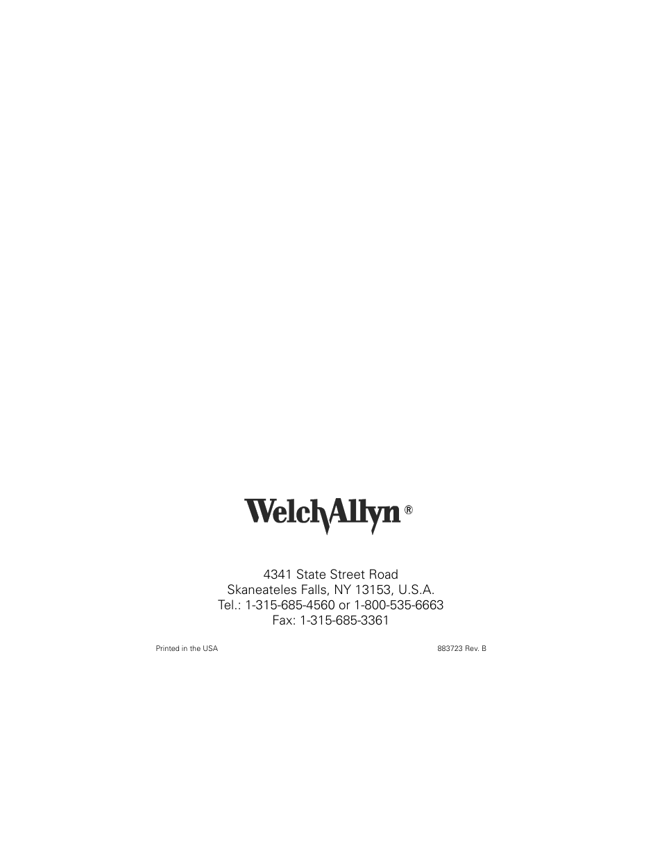 Welch Allyn 88372 Cryosurgery System - User Manual User Manual | Page 14 / 14