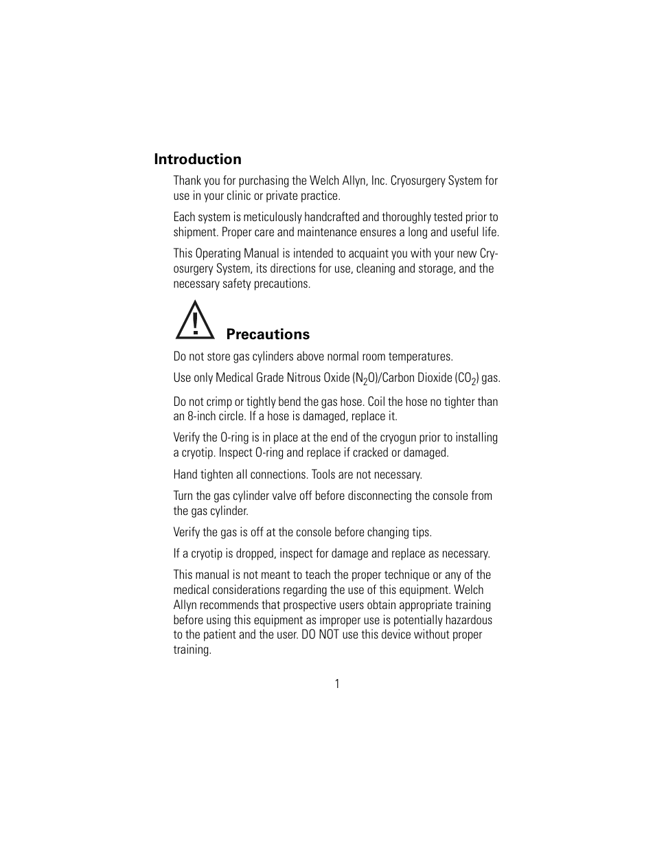 Welch Allyn 88372 Cryosurgery System - User Manual User Manual | Page 3 / 14