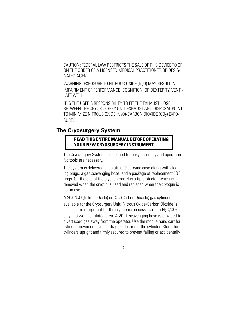 The cryosurgery system | Welch Allyn 88372 Cryosurgery System - User Manual User Manual | Page 4 / 14