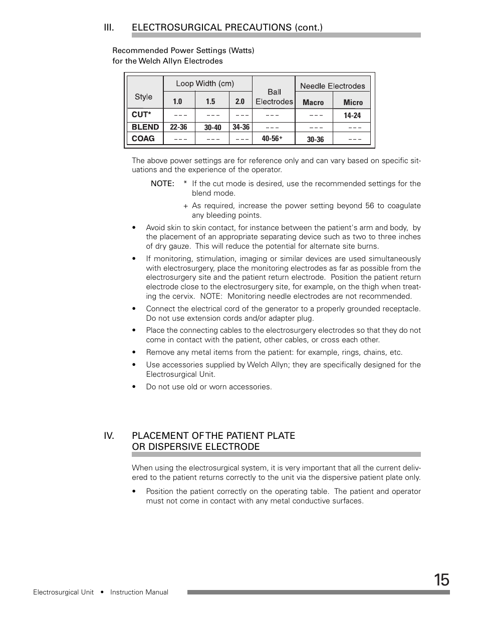 Welch Allyn Electrosurgical Unit - User Manual User Manual | Page 16 / 24