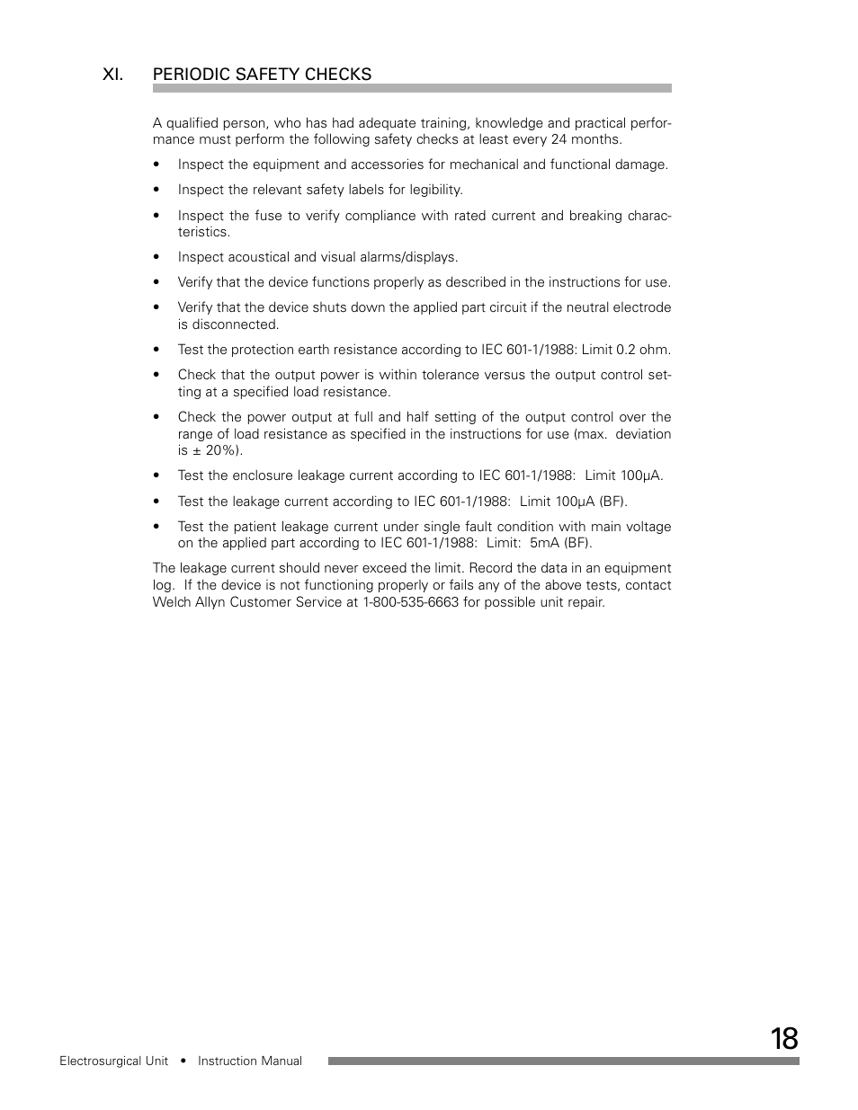 Welch Allyn Electrosurgical Unit - User Manual User Manual | Page 19 / 24