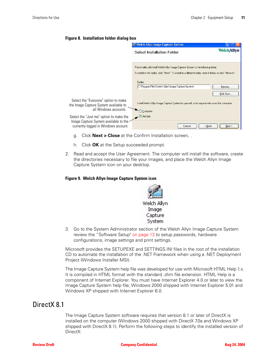 Directx 8.1 | Welch Allyn Image Capture System - User Manual User Manual | Page 19 / 50