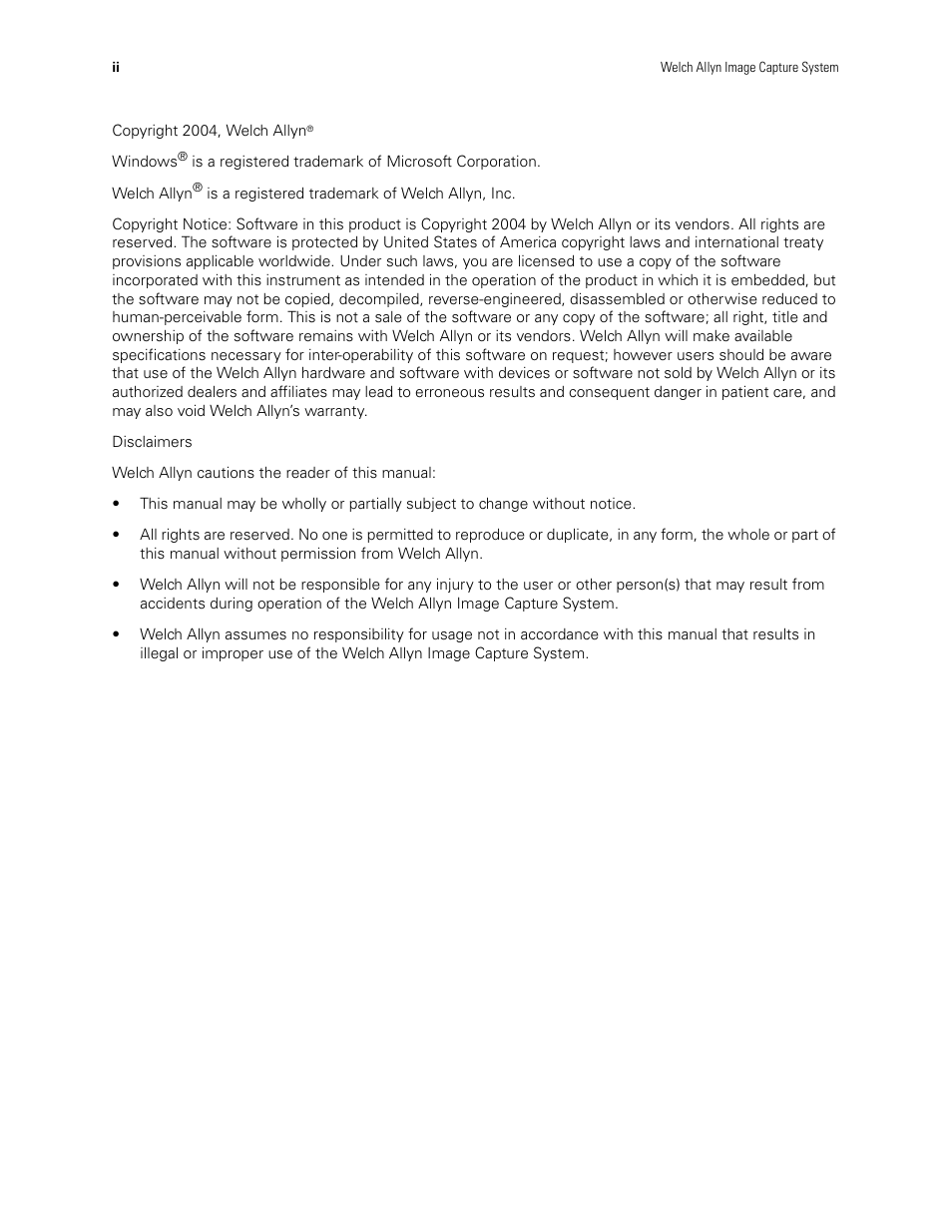 Welch Allyn Image Capture System - User Manual User Manual | Page 4 / 50