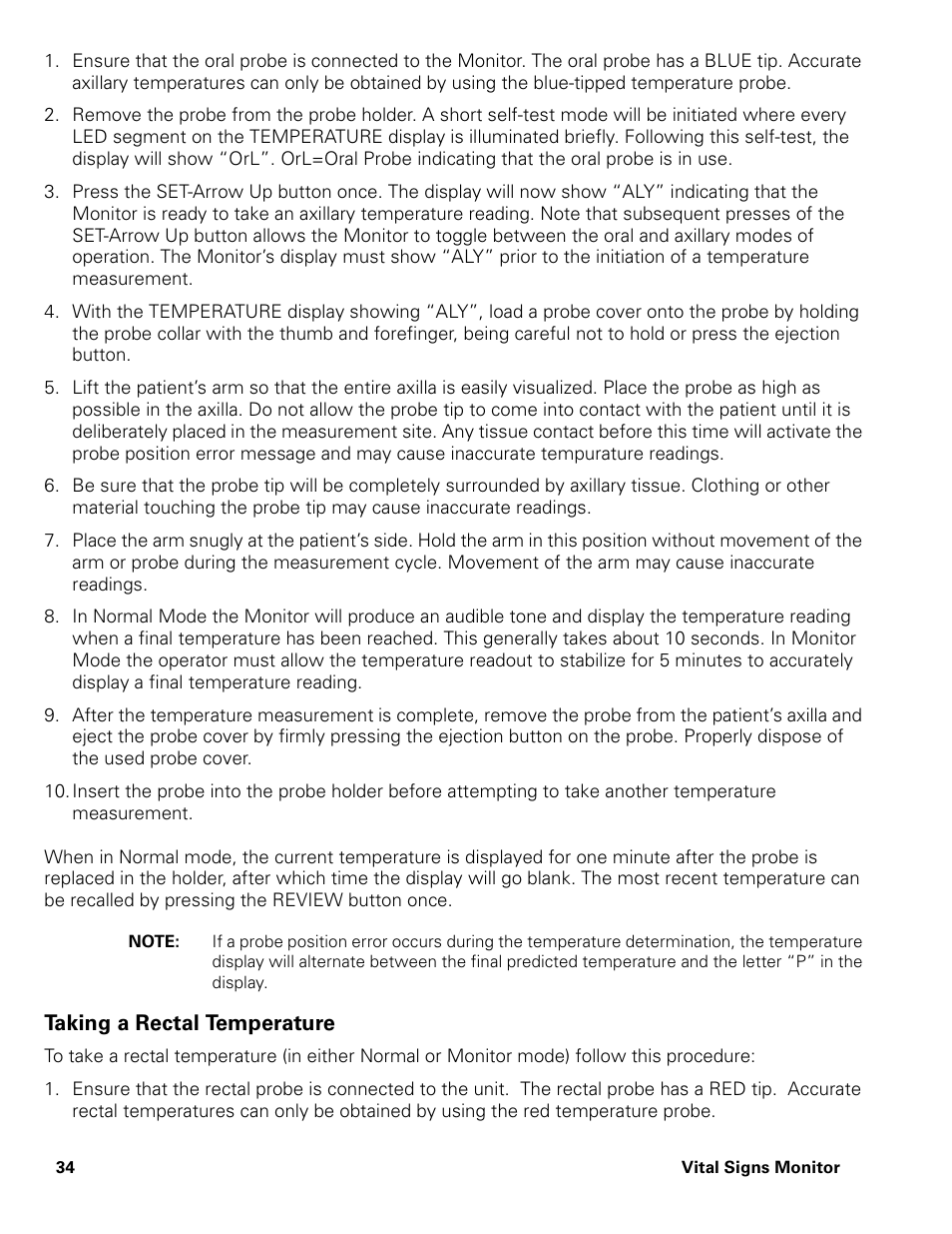 Taking a rectal temperature | Welch Allyn Vital Signs Monitor - User Manual User Manual | Page 40 / 78