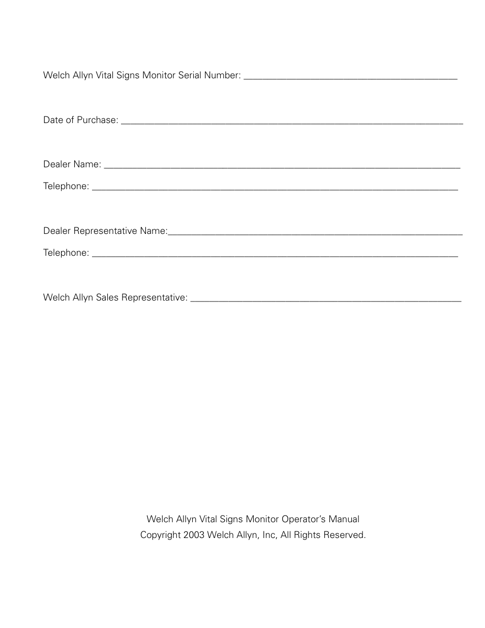Welch Allyn Vital Signs Monitor - User Manual User Manual | Page 77 / 78