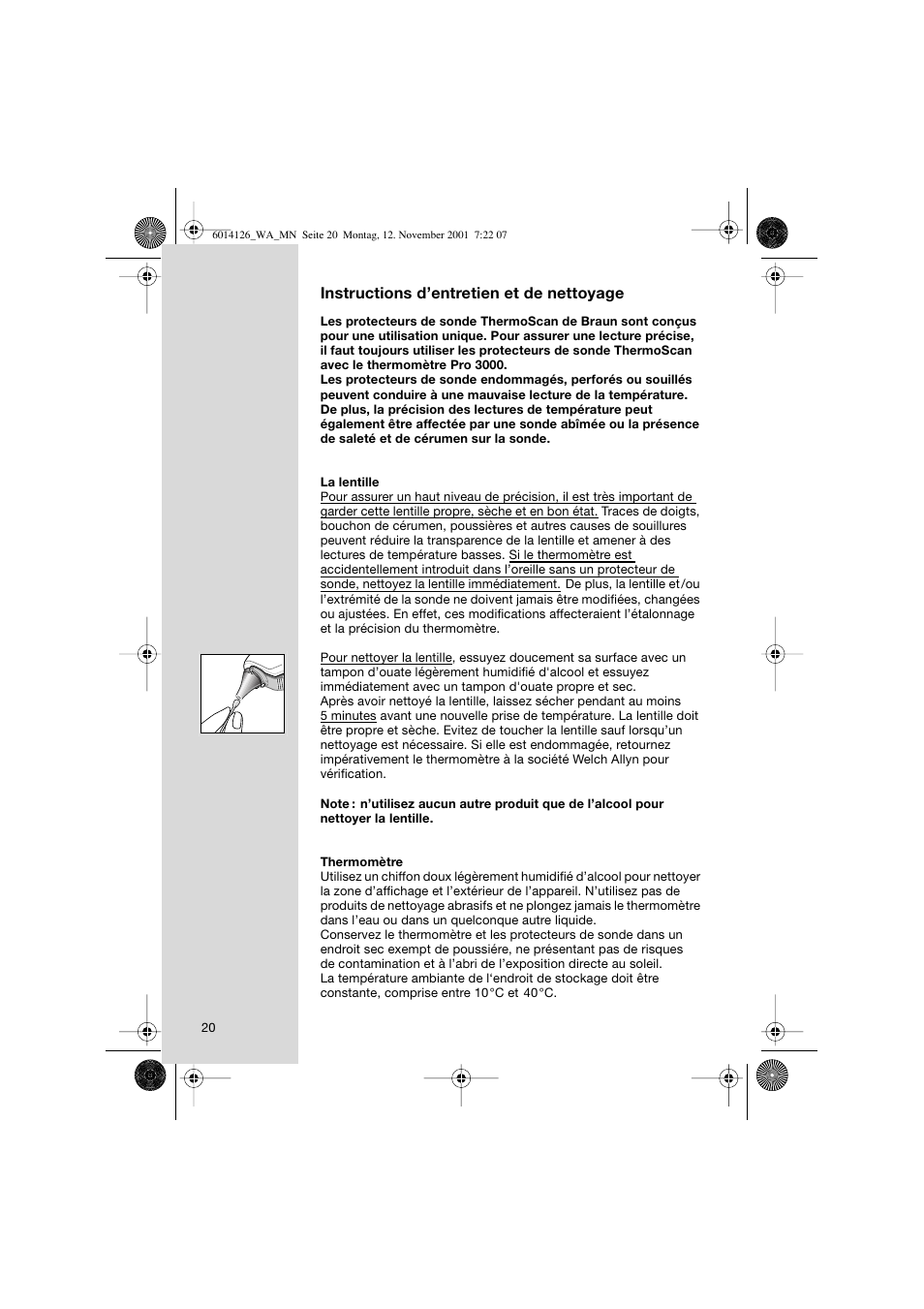 Welch Allyn PRO 3000 Braun ThermoScan - User Manual User Manual | Page 20 / 63