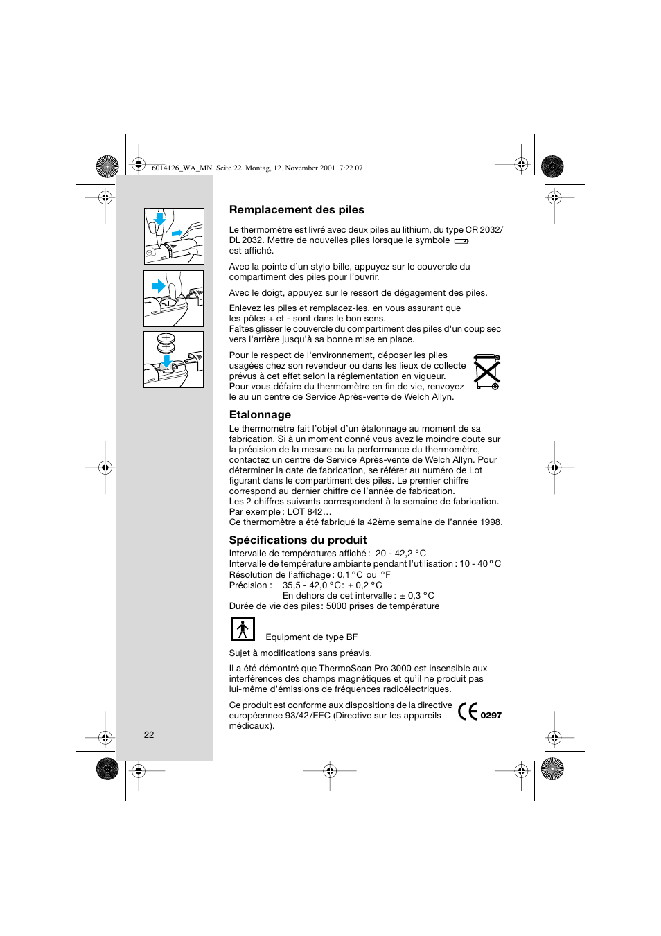Welch Allyn PRO 3000 Braun ThermoScan - User Manual User Manual | Page 22 / 63
