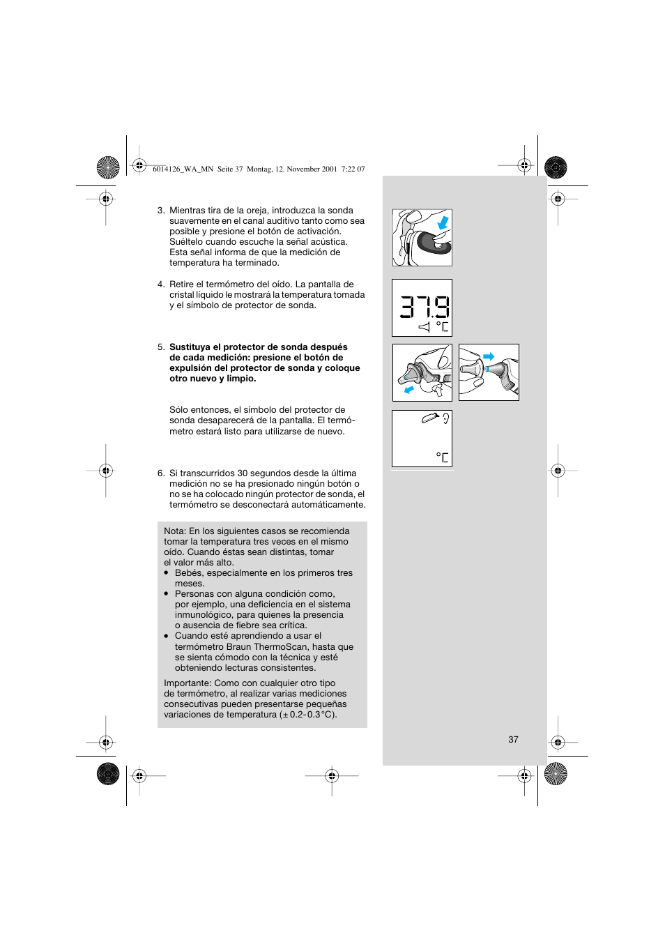 Welch Allyn PRO 3000 Braun ThermoScan - User Manual User Manual | Page 37 / 63