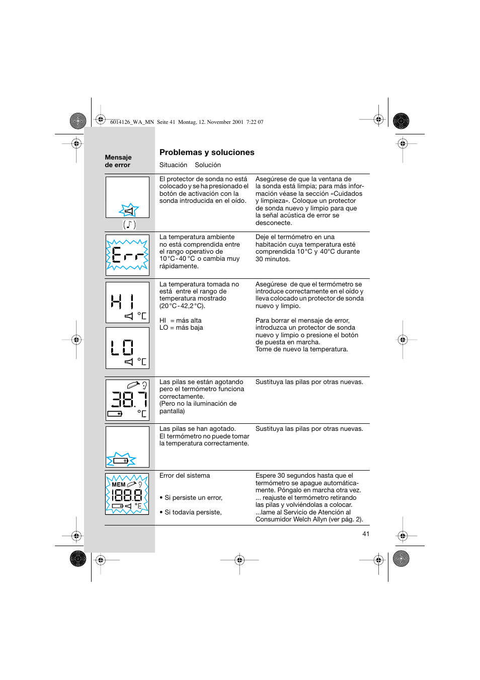 Welch Allyn PRO 3000 Braun ThermoScan - User Manual User Manual | Page 41 / 63