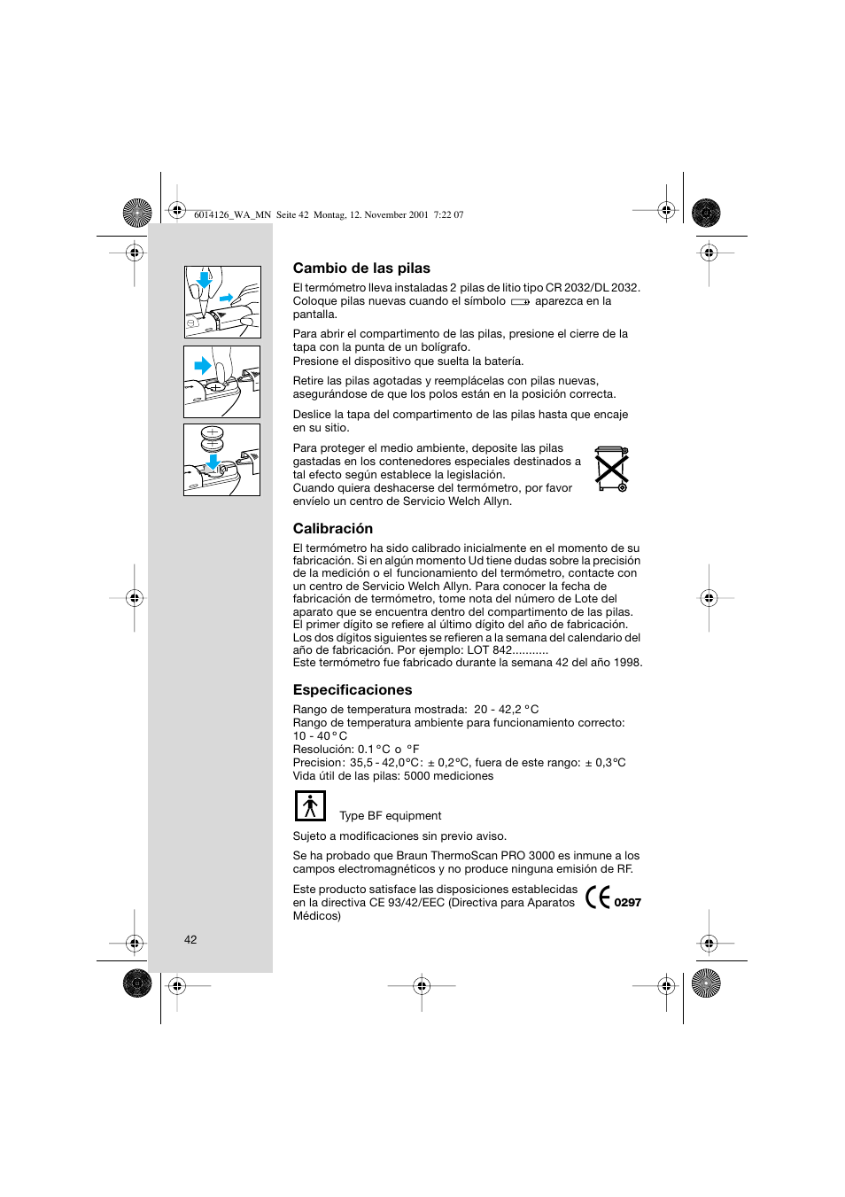 Welch Allyn PRO 3000 Braun ThermoScan - User Manual User Manual | Page 42 / 63