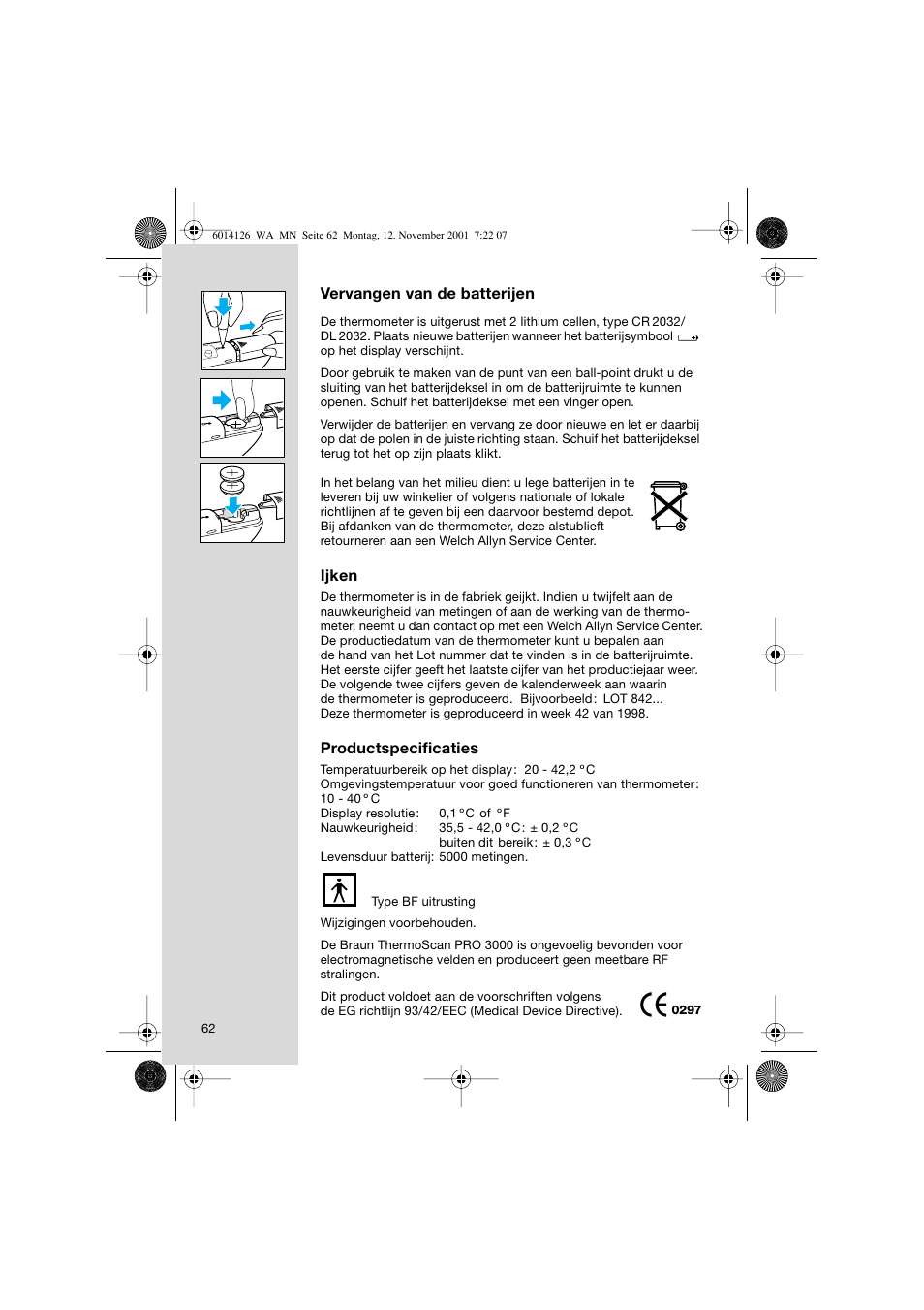 Welch Allyn PRO 3000 Braun ThermoScan - User Manual User Manual | Page 62 / 63