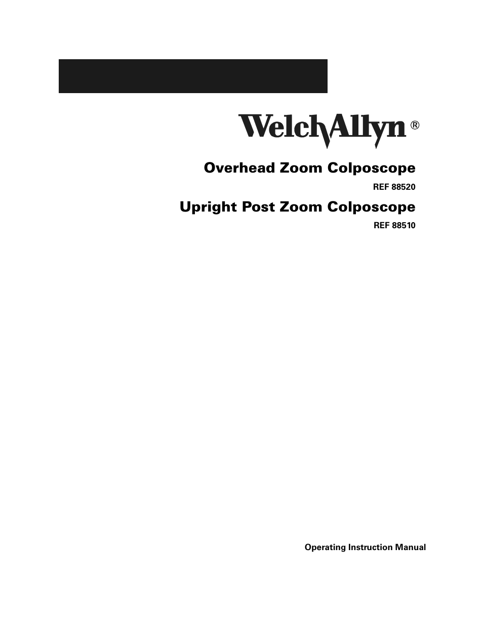 Overhead zoom colposcope, Upright post zoom colposcope | Welch Allyn Vital Signs Monitor, Mounting Accessories - User Manual User Manual | Page 3 / 16