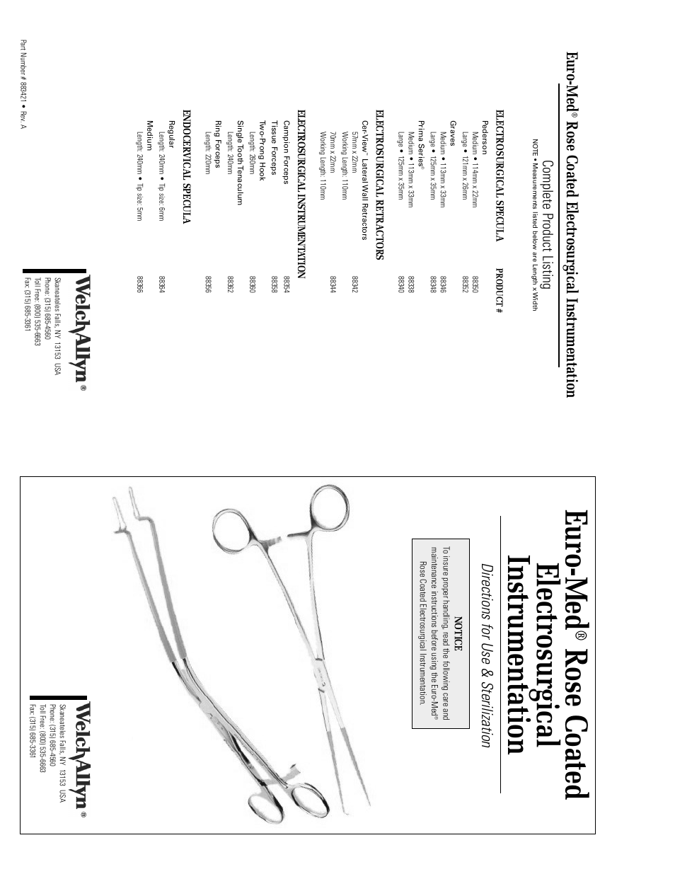 Welch Allyn Euro-Med Rose Coated Electrosurgical Instrumentation - User Manual User Manual | 3 pages