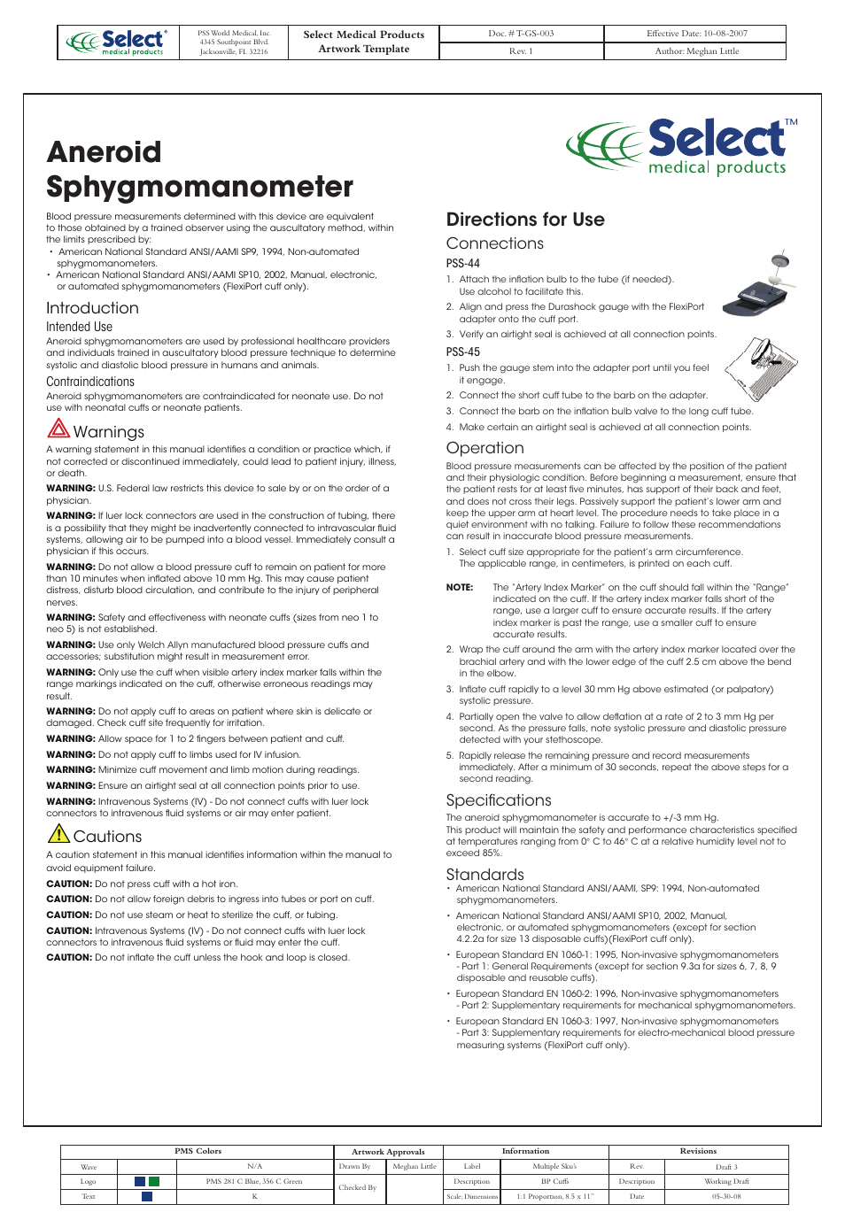 Welch Allyn Aneroid Sphygmomanometer - User Manual User Manual | 2 pages