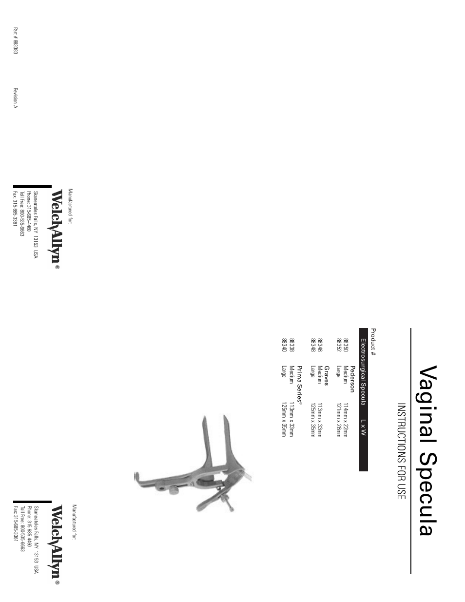 Welch Allyn Vaginal Specula - User Manual User Manual | 4 pages