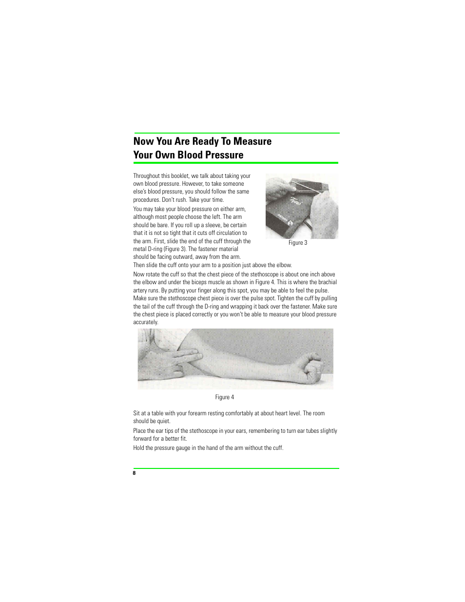 Now you are ready to measure, Your own blood pressure | Welch Allyn LProcheck Blood Pressue (BP) Measurement - User Manual User Manual | Page 8 / 12