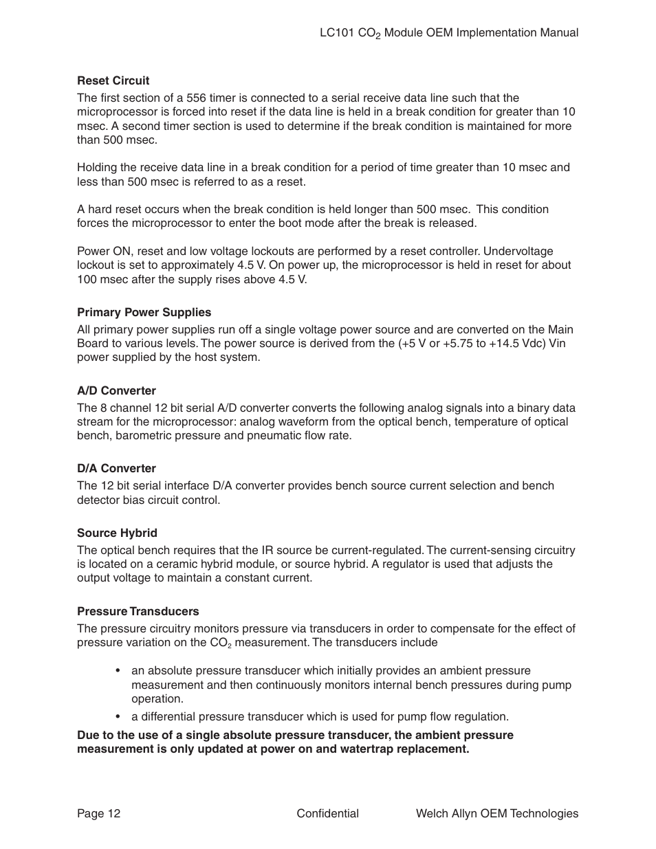 Welch Allyn LC101 CO2 Module  - User Manual User Manual | Page 12 / 98