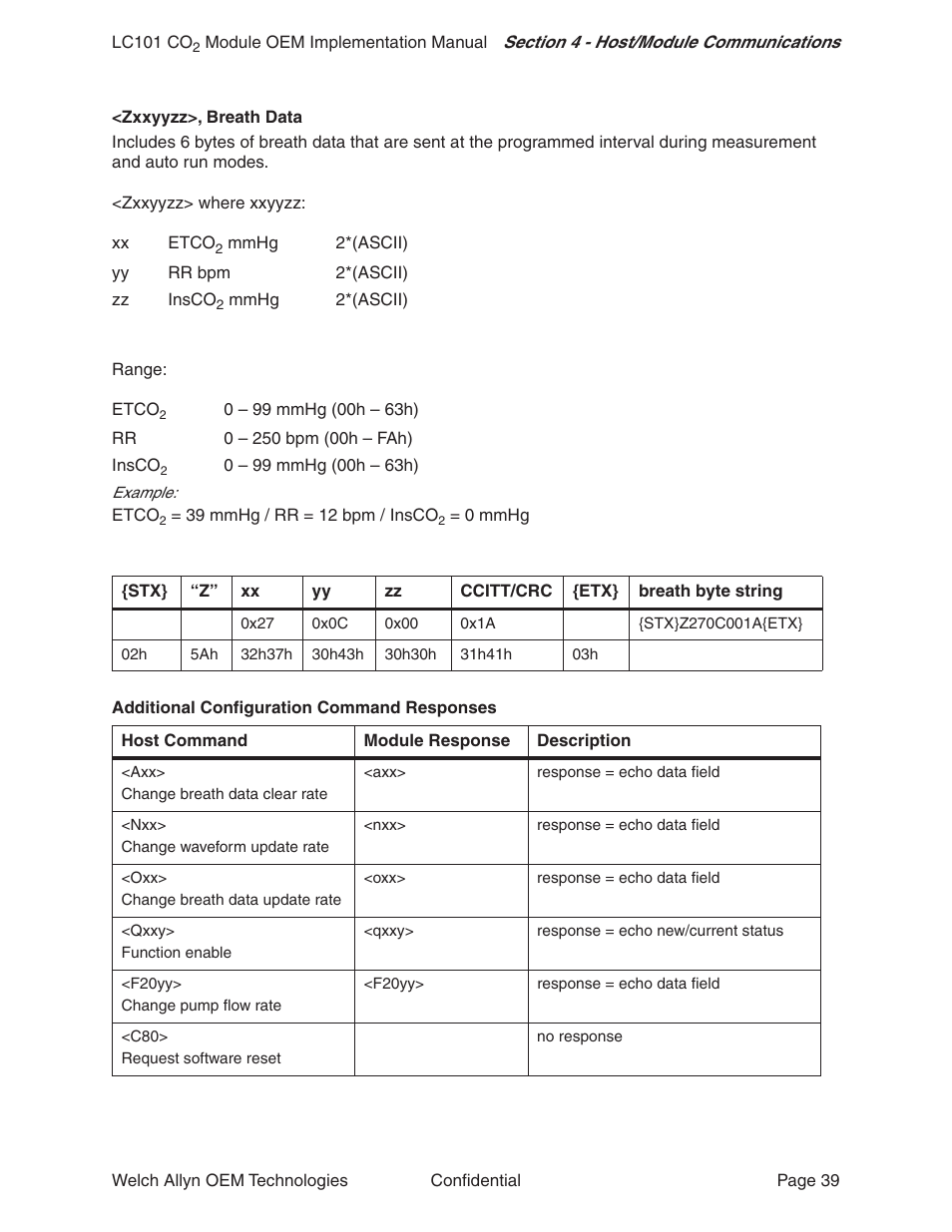Welch Allyn LC101 CO2 Module  - User Manual User Manual | Page 39 / 98