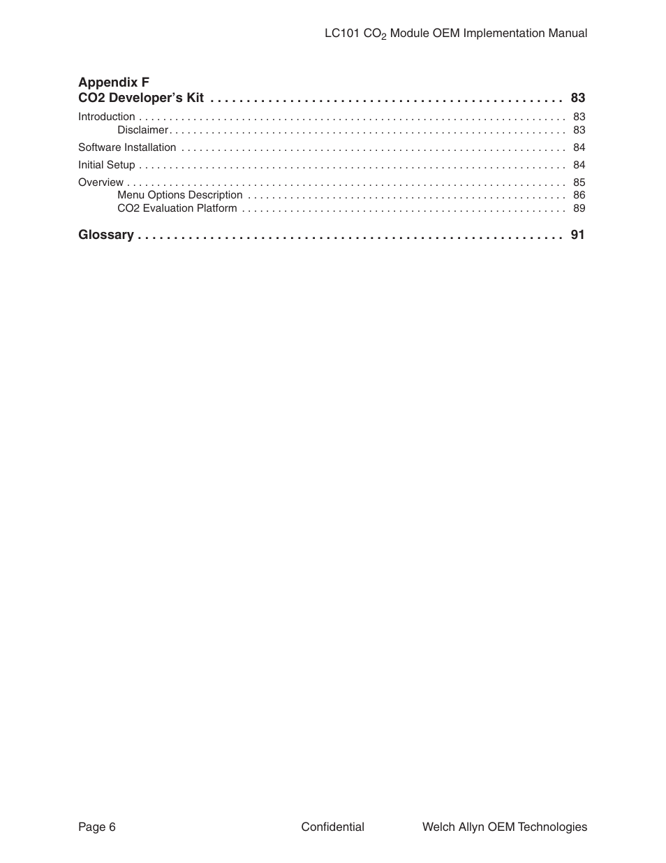 Welch Allyn LC101 CO2 Module  - User Manual User Manual | Page 6 / 98