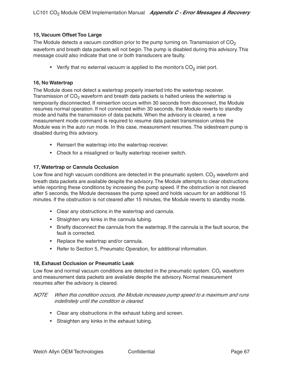 Welch Allyn LC101 CO2 Module  - User Manual User Manual | Page 67 / 98
