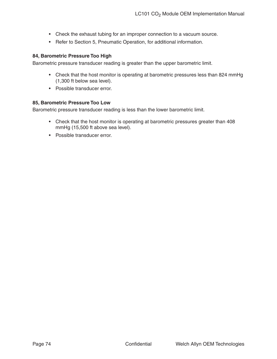 Welch Allyn LC101 CO2 Module  - User Manual User Manual | Page 74 / 98