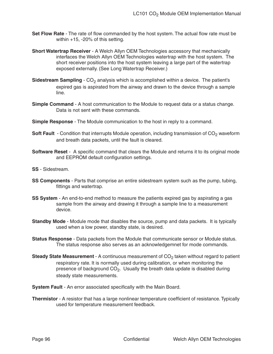 Welch Allyn LC101 CO2 Module  - User Manual User Manual | Page 96 / 98