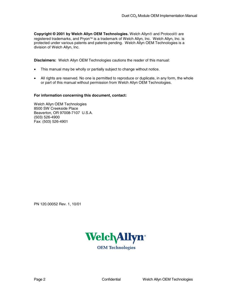 Welch Allyn Duet CO2 Module - User Manual User Manual | Page 2 / 99