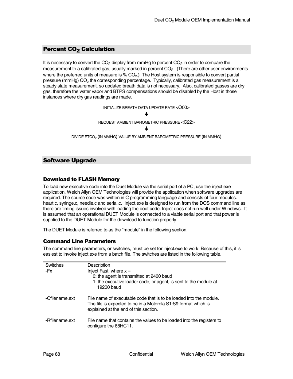 Percent co, Calculation, Software upgrade | Welch Allyn Duet CO2 Module - User Manual User Manual | Page 68 / 99