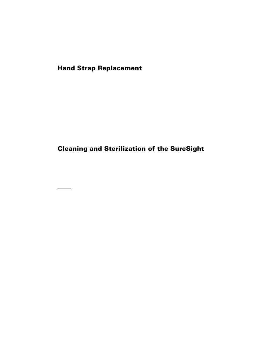 Hand strap replacement, 4) repeat step 3 on the other fastener, Cleaning and sterilization of the suresight | Welch Allyn SureSight Vision Screener - User Manual User Manual | Page 27 / 32