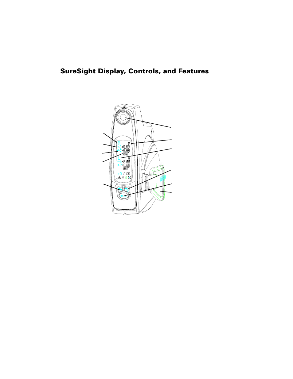 Suresight display, controls, and features | Welch Allyn SureSight Vision Screener Autorefractor - User Manual User Manual | Page 15 / 32