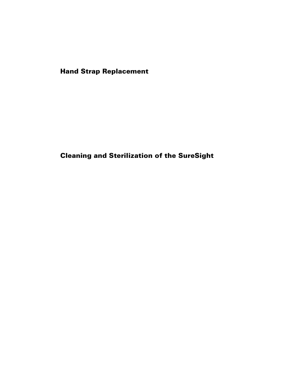 Hand strap replacement, Cleaning and sterilization of the suresight | Welch Allyn SureSight Vision Screener Autorefractor - User Manual User Manual | Page 27 / 32