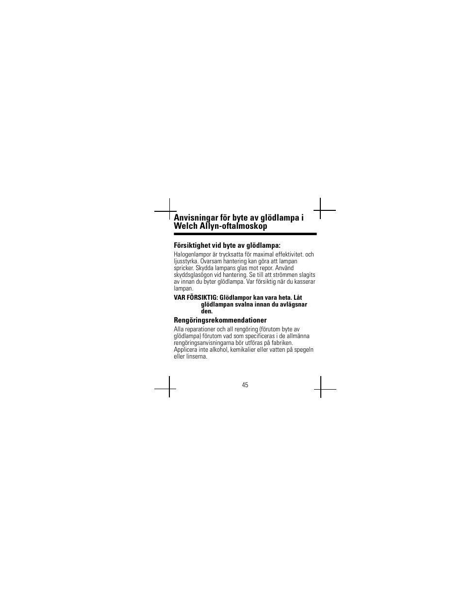 Welch Allyn Lamp Replacement Chart - User Manual User Manual | Page 49 / 56