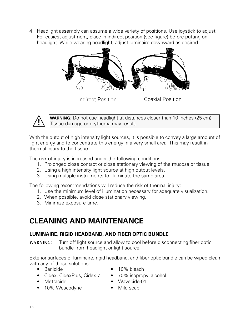 Cleaning and maintenance | Welch Allyn Fiber Optic Headlight - User Manual User Manual | Page 10 / 112