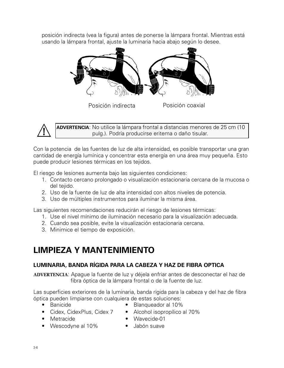 Limpieza y mantenimiento | Welch Allyn Fiber Optic Headlight - User Manual User Manual | Page 34 / 112