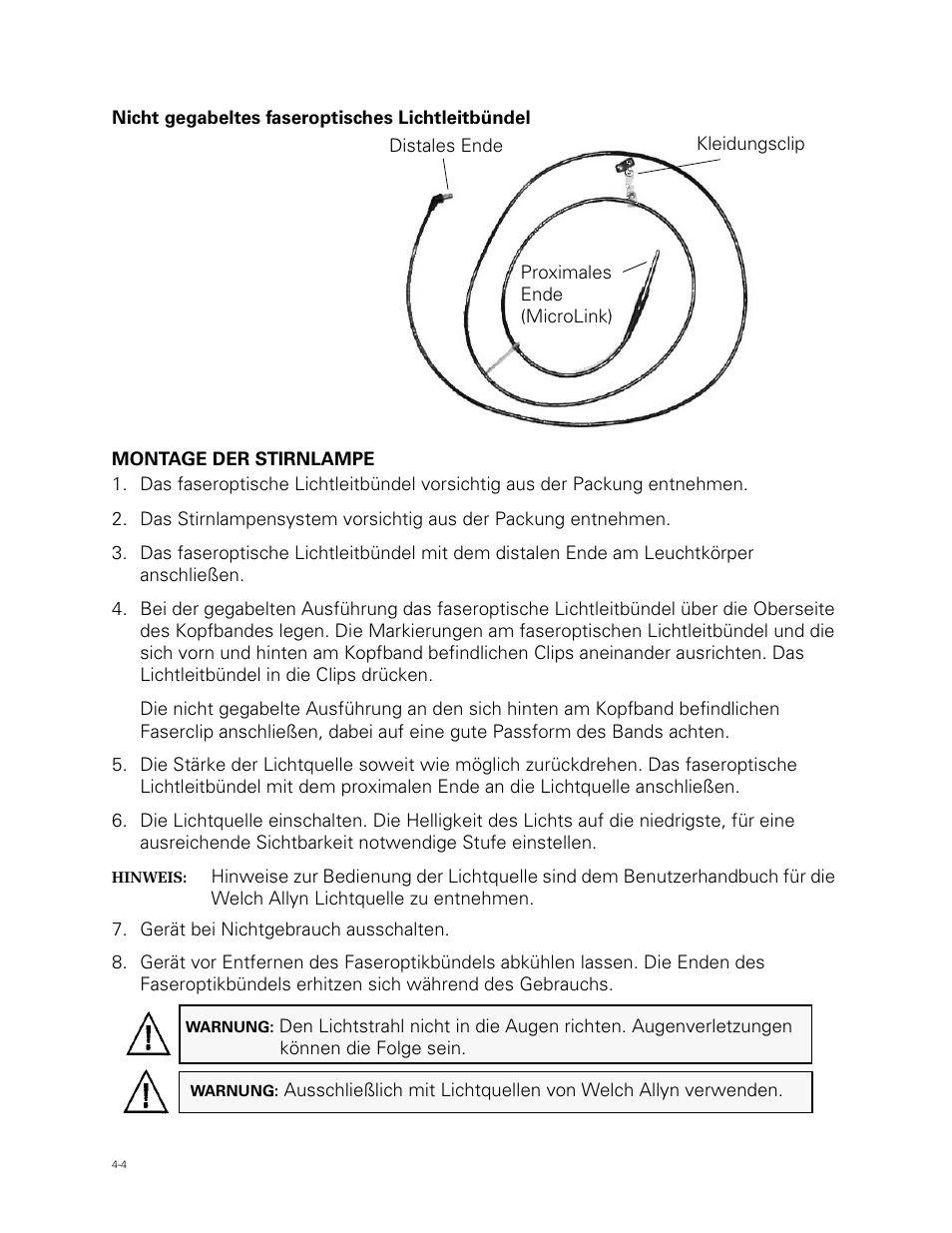 Welch Allyn Fiber Optic Headlight - User Manual User Manual | Page 44 / 112