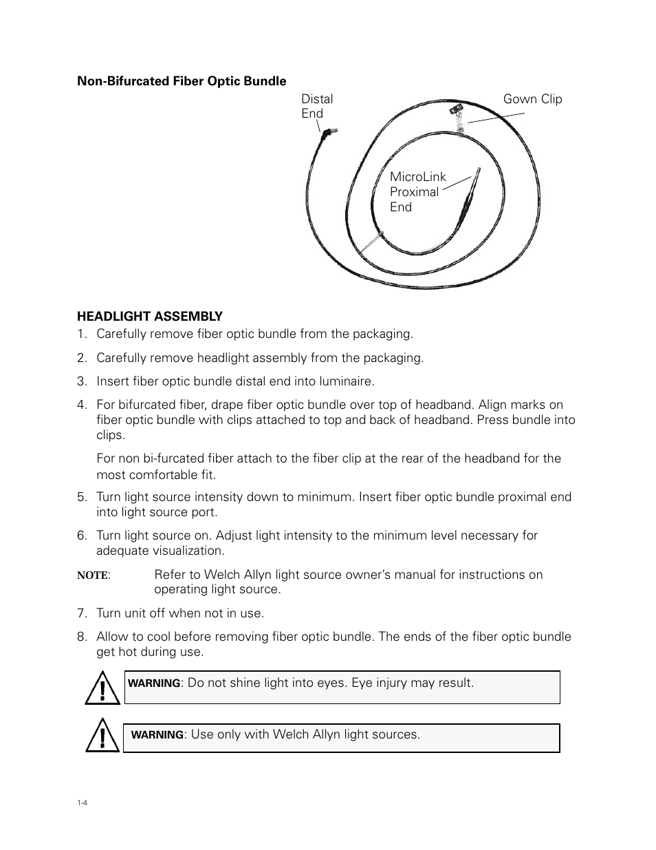 Welch Allyn Fiber Optic Headlight - User Manual User Manual | Page 8 / 112