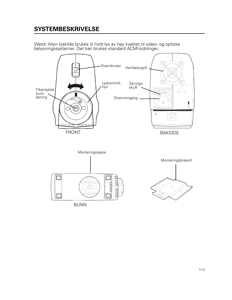 Systembeskrivelse | Welch Allyn 49506 Light Source - User Manual User Manual | Page 149 / 192